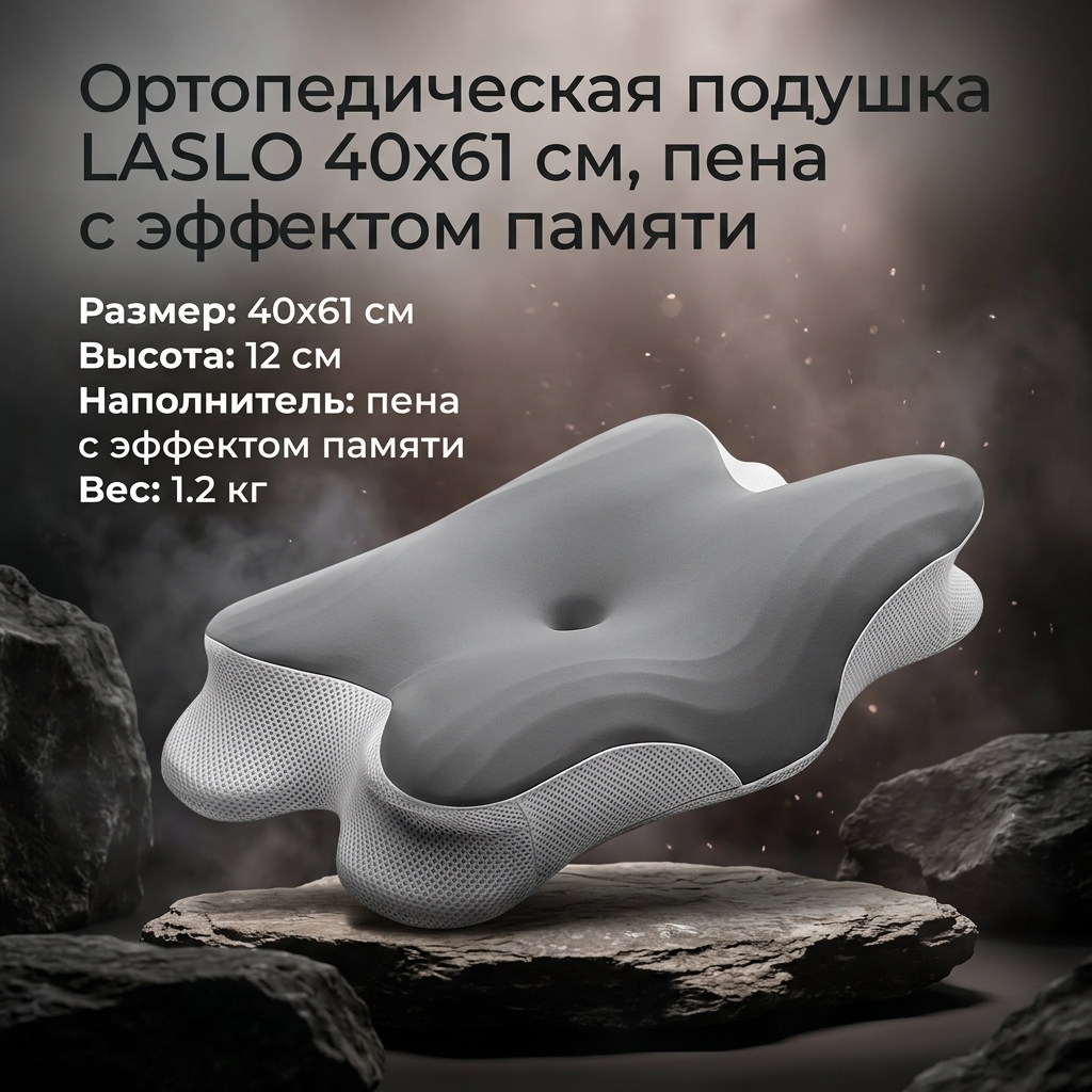 AI инфографика — подушка LASLO ортопедическая